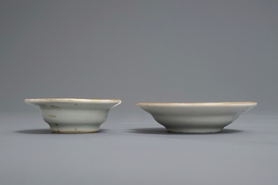 Two Japanese Imari miniature shaving bowls, Edo, 18th C.