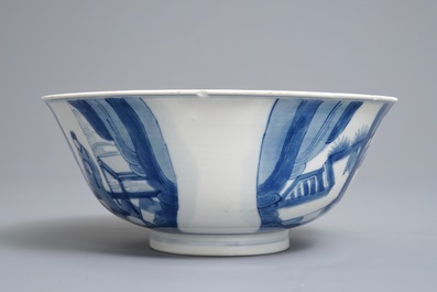Un bol en porcelaine de Chine bleu et blanc, marque de Xuande, Kangxi