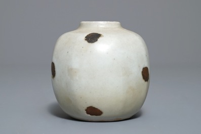 A Chinese qingbai iron spot jar, Yuan