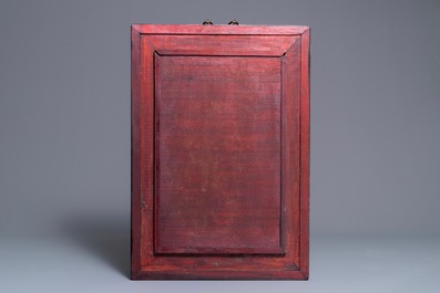 A Chinese fencai 'tiger' plaque, signed Xu Tian Mei, dated 1990