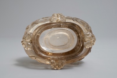 A Chinese carved rock crystal hu vase, 18/19th C.