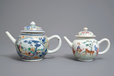 Two Chinese famille rose teapots, Yongzheng/Qianlong