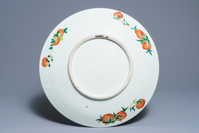 A Chinese famille verte 'mythological subject' charger, 19th C.