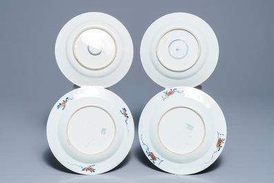 Four Chinese famille verte plates, Kangxi