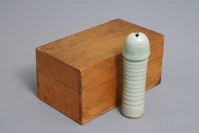 A Chinese longquan celadon model of a phallus, Ming or later