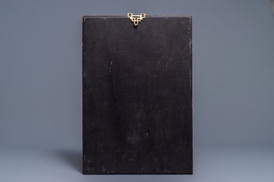 A Chinese famille rose 'Li Tieguai' plaque, 19/20th C.