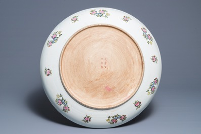 A massive Chinese famille rose 'mandarin' charger, Xuantong mark, 20th C.