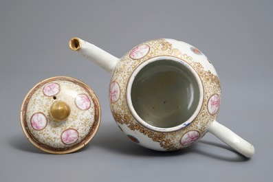 A Chinese famille rose teapot and cover, Qianlong