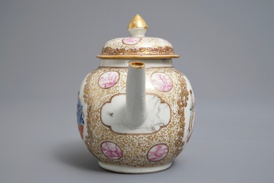 A Chinese famille rose teapot and cover, Qianlong