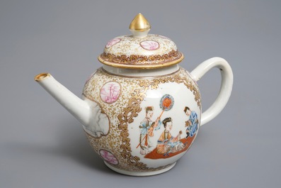 A Chinese famille rose teapot and cover, Qianlong