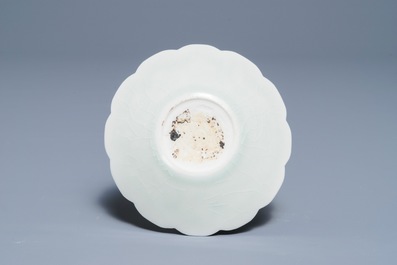 A Chinese qingbai chrysanthemum-shaped dish, Song