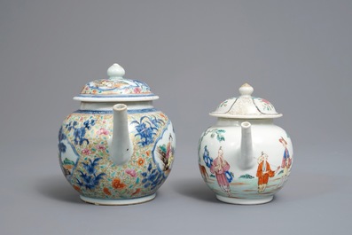 Two Chinese famille rose teapots, Yongzheng/Qianlong