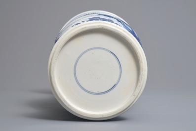 A Chinese blue and white yenyen 'river landscape' vase, Kangxi