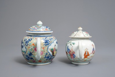 Two Chinese famille rose teapots, Yongzheng/Qianlong