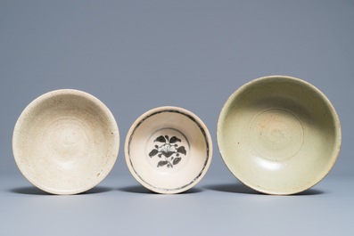 Three Chinese and Vietnamese blue and white bowls, Ming