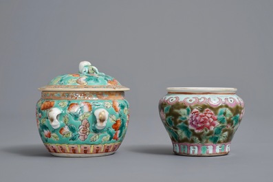 Three Chinese famille rose Straits or Peranakan wares, 19th C.