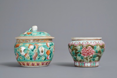 Three Chinese famille rose Straits or Peranakan wares, 19th C.