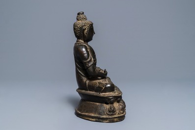 A Sino-Tibetan bronze figure of Buddha Shakyamuni, Ming