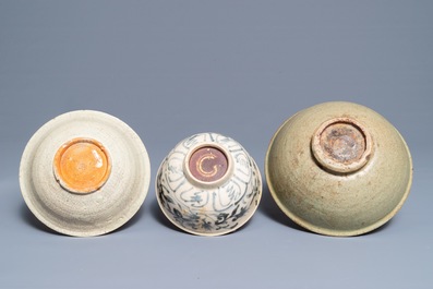 Three Chinese and Vietnamese blue and white bowls, Ming
