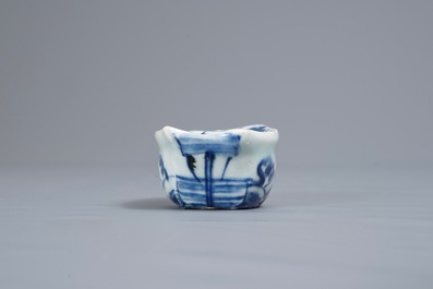 A Chinese blue and white trick cup, Transitional period