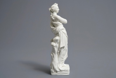 A Meissen-style blanc de Chine allegorical 'harvest' figure, 18/19th C.
