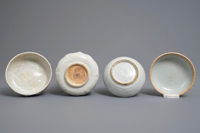 Two Chinese qingbai and blanc de Chine boxes and covers, Song or later