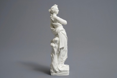 A Meissen-style blanc de Chine allegorical 'harvest' figure, 18/19th C.