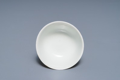 A Chinese Dutch market armorial cup and saucer with the arms of Van Reverhorst, Qianlong