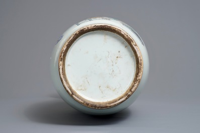Two Chinese famille rose double design vases, 19/20th C.