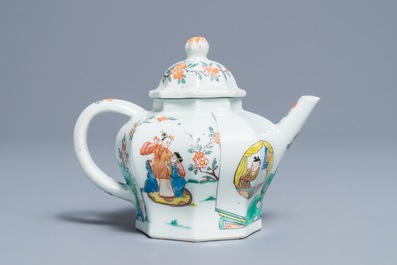 Une th&eacute;i&egrave;re couverte en porcelaine de Chine famille rose &agrave; d&eacute;cor de 'La Romance de la chambre de l'ouest', Yongzheng