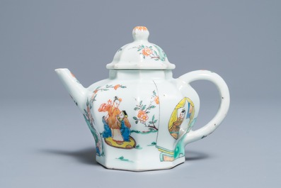 Une th&eacute;i&egrave;re couverte en porcelaine de Chine famille rose &agrave; d&eacute;cor de 'La Romance de la chambre de l'ouest', Yongzheng