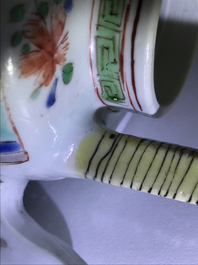 A fine Chinese famille verte teapot and cover, Kangxi