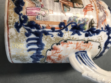 A large Chinese famille rose 'mandarin' teapot and cover, Qianlong