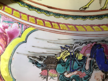 A massive Chinese famille rose 'horseriders' dish, Yongzheng