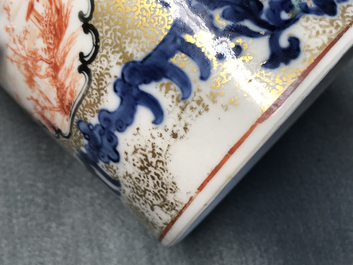 A large Chinese famille rose 'mandarin' teapot and cover, Qianlong