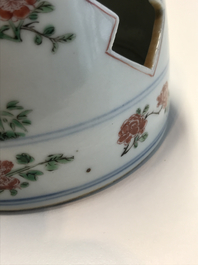 A Chinese famille verte incense holder, Xuande mark, 19/20th C.