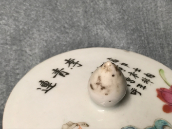 Een Chinese famille rose 'Wu Shuang Pu' dekselpot, 19e eeuw