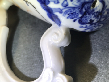 A large Chinese famille rose 'mandarin' teapot and cover, Qianlong
