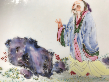 Une coupe en porcelaine de Chine coquille d'oeuf &agrave; d&eacute;cor d'un sage, Yongzheng