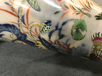 An exceptional three-piece Chinese famille rose epergne milieu-de-table, 19th C.