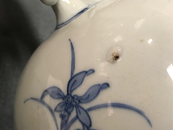 A Chinese blue and white jug with figurative medallions, Transitional period