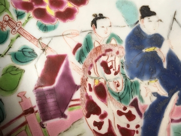 A pair of Chinese famille rose 'Romance of the Western chamber' basins, Yongzheng