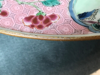 A pair of Chinese famille rose 'Romance of the Western chamber' basins, Yongzheng