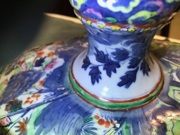 An exceptional three-piece Chinese famille rose epergne milieu-de-table, 19th C.
