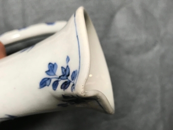 A Chinese blue and white jug with figurative medallions, Transitional period