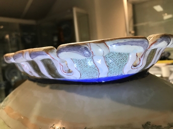 A rare Chinese famille rose Pronk style basin, Qianlong, ca. 1740