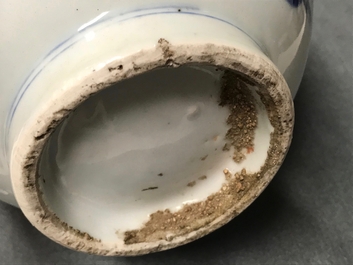 A Chinese blue and white jug with figurative medallions, Transitional period