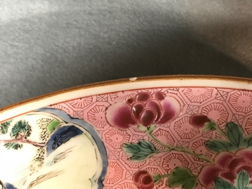 A pair of Chinese famille rose 'Romance of the Western chamber' basins, Yongzheng