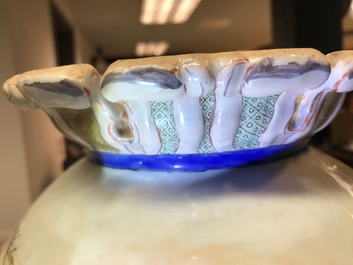 A rare Chinese famille rose Pronk style basin, Qianlong, ca. 1740