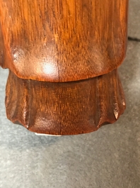 Twee Chinese bamboe figuren, 19e eeuw